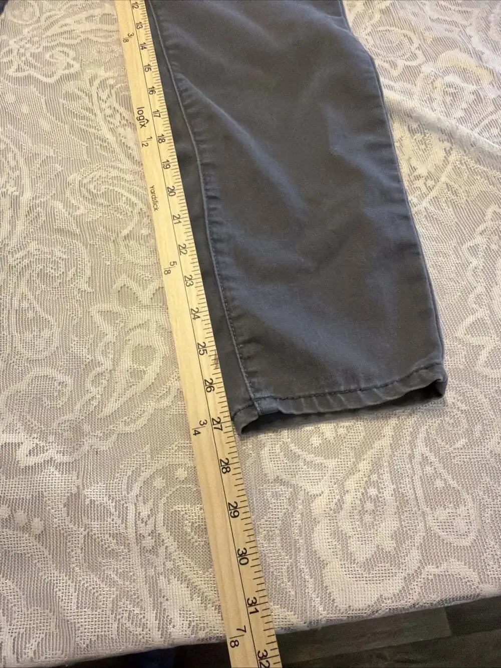 Old Navy Womens Jeggings 14 R Gray Cotton Blend Pants Ankle Straight Leg 34/27